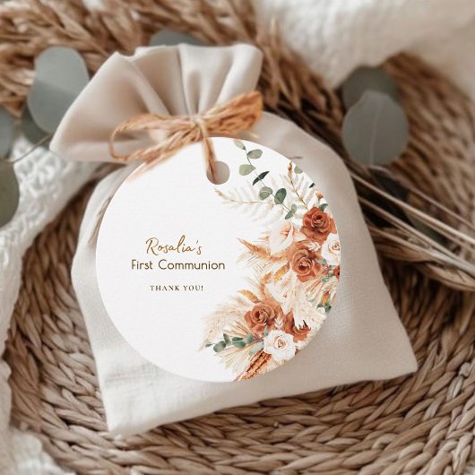 Rosalia's eerste communie Boho Vrijgezellenfeest Bedankjes Labels