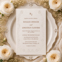 Rosalie Heirloom Blind Letterpress Trouwkaart