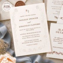 Rosalie Heirloom Blind Letterpress Trouwkaart
