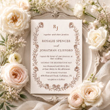 Rosalie Heirloom Elegante Letterpress Trouwkaart