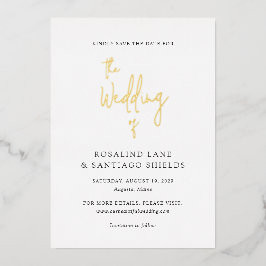 Rosalind Modern Elegant Wedding Save the Date Folie Uitnodiging