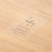 Rosalind Moderne Typografie Elegante bruiloft Acryl Uitnodigingen (Laagn)