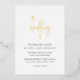 Rosalind Moderne Typografie Elegante bruiloft Folie Uitnodiging