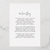 Rosalind Moderne Typografie Elegante bruiloft Folie Uitnodiging (Achterkant)