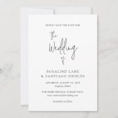 Rosalind Moderne Typografie Elegante bruiloft Save The Date (Voorkant)