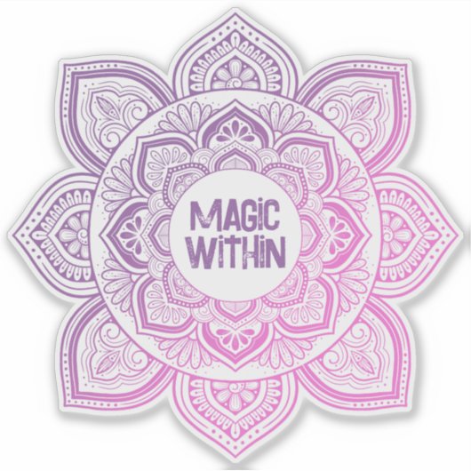 Rosaline Mandala Custom-Cut Vinyl Sticker (Voorkant)