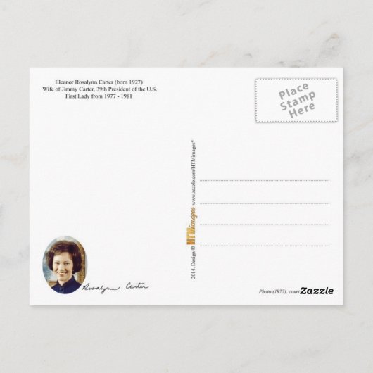 Rosalynn Carter, First Lady of the U.S. Briefkaart (Achterkant)