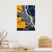 Rosario - Argentina Bluefresh City Map Poster (Keuken)