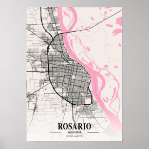 Rosario - Argentina Neapolitan City Map Poster