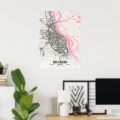 Rosario - Argentina Neapolitan City Map Poster (Thuiskantoor)