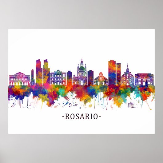 Rosario Argentina Skyline Poster (Voorkant)