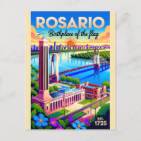 Rosario Argentinië Retro Reisposter Kunst