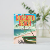 Rosarito Beach Mexicaanse reisposter Briefkaart (Staand voorkant)