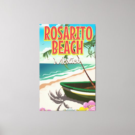 Rosarito Beach Mexicaanse reisposter Canvas Afdruk (Voorkant)