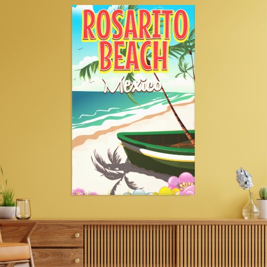 Rosarito Beach Mexicaanse reisposter Canvas Afdruk (Insitu (Woonkamer))