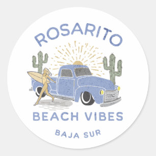 Rosarito Mexico Beach Vibes  Ronde Sticker