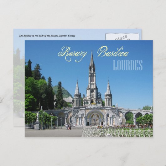 Rosary Basilica, Lourdes, Frankrijk Briefkaart (Voorkant / Achterkant)