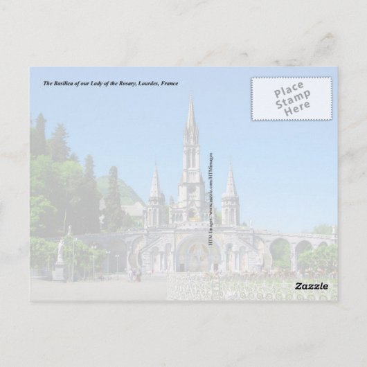 Rosary Basilica, Lourdes, Frankrijk Briefkaart (Achterkant)