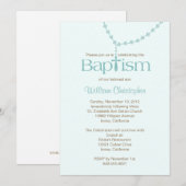 Rosary Beads Baptism Invitation for Boy Kaart (Voorkant / Achterkant)