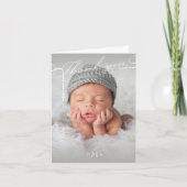 Rosary Cross Monogram Scripted Photo Religious Bedankkaart (Voorkant)