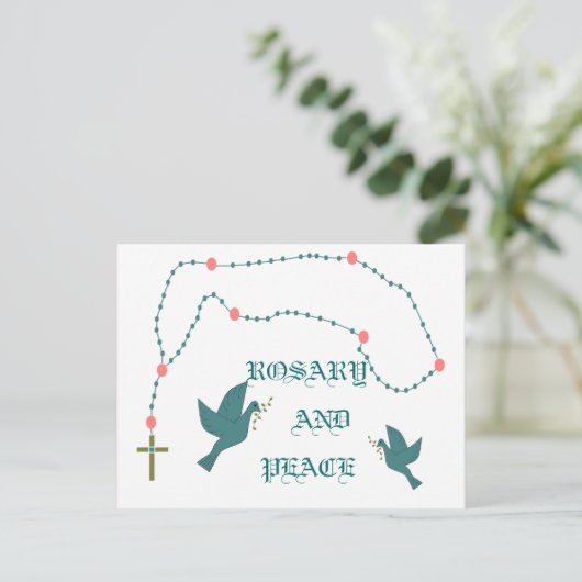 ROSARY EN PEACE BRIEFKAART (Staand voorkant)