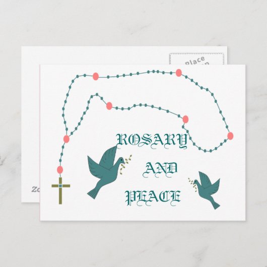 ROSARY EN PEACE BRIEFKAART (Voorkant / Achterkant)