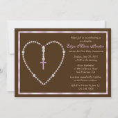 Rosary Heart Invitation Kaart (Voorkant)
