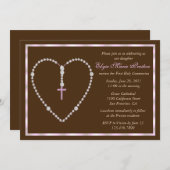 Rosary Heart Invitation Kaart (Voorkant / Achterkant)