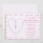 Rosary Heart Invitation Kaart (Voorkant / Achterkant)