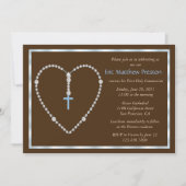 Rosary Heart Invitation Kaart (Voorkant)