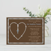 Rosary Heart Invitation Kaart (Staand voorkant)