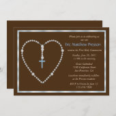 Rosary Heart Invitation Kaart (Voorkant / Achterkant)