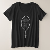 Rosary in het Latijn Grote Maat T-shirt (Design voorkant)