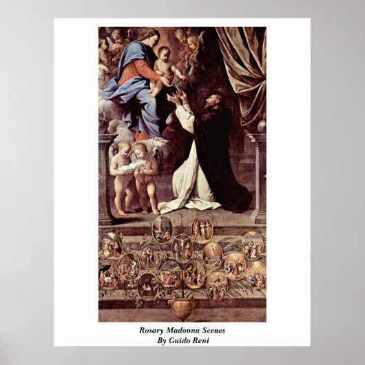 Rosary Madonna scenes van Guido Reni Poster (Voorkant)