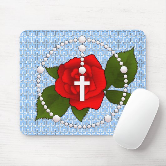 Rosary met Cross Pattern Muismat (Met muis)