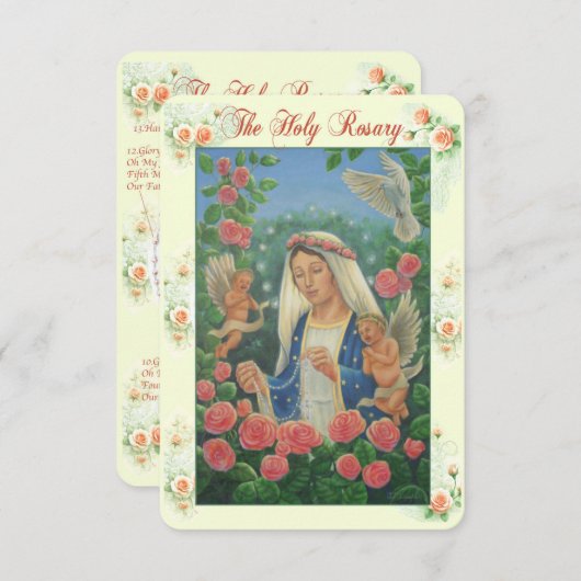 Rosary Prayer Card Kaart (Voorkant / Achterkant)