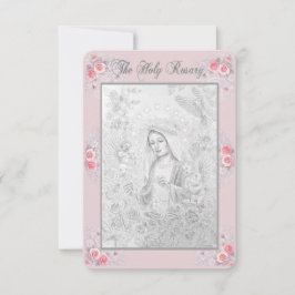 Rosary Prayer Card with my Original Drawing  Kaart