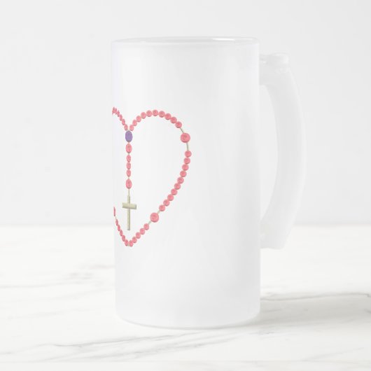 Rosary (Rode en Blauwe Rozen) Matglas Bierpul (Voorkant rechts)