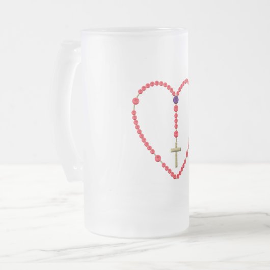 Rosary (Rode en Blauwe Rozen) Matglas Bierpul (Voorkant links)