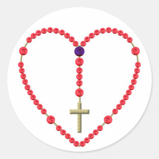 Rosary (Rode en Blauwe Rozen) Ronde Sticker
