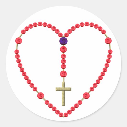 Rosary (Rode en Blauwe Rozen) Ronde Sticker (Voorkant)