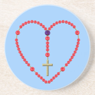 Rosary (Rode en Blauwe Rozen) Zandsteen Onderzetter