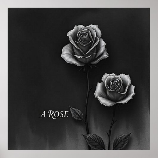 Rosas a carboncillo estilo artístico clásico poster (Voorkant)