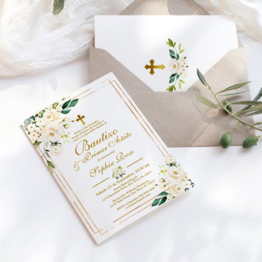 Rosas Blancas para Bautizo & Primer Añito Kaart