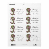rosas bouquet bedankt voor je gunst etiket (Full Sheet)