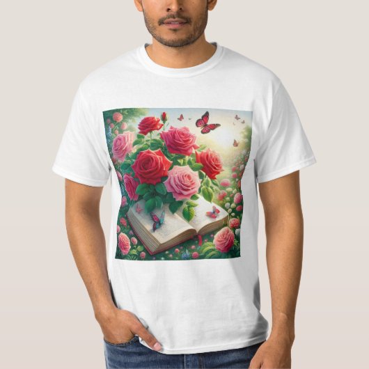 Rosas en el Jardín: Un Refugio de Belleza T-shirt (Voorkant)