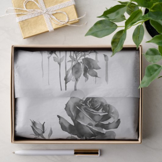 Rosas negras en acuarela tissuepapier (Geschenk)