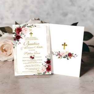 Rosas Rojas para Bautizo & Primer Añito Kaart