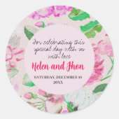 Rosas verano ronde sticker (Voorkant)