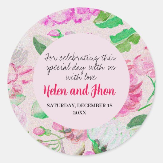 Rosas verano ronde sticker (Voorkant)